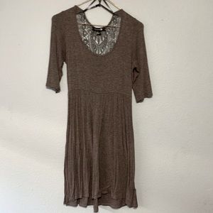 2/$10 Basics - Dark grey lace detail dress